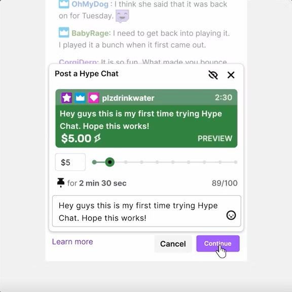 Hype Chat Twitch
